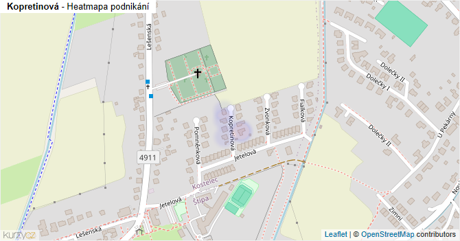 Kopretinová - mapa podnikání