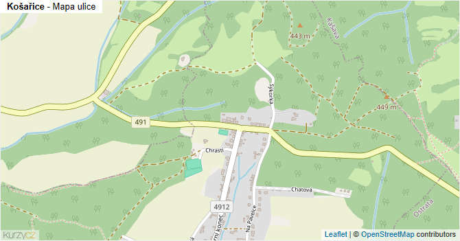 Košařice - mapa ulice
