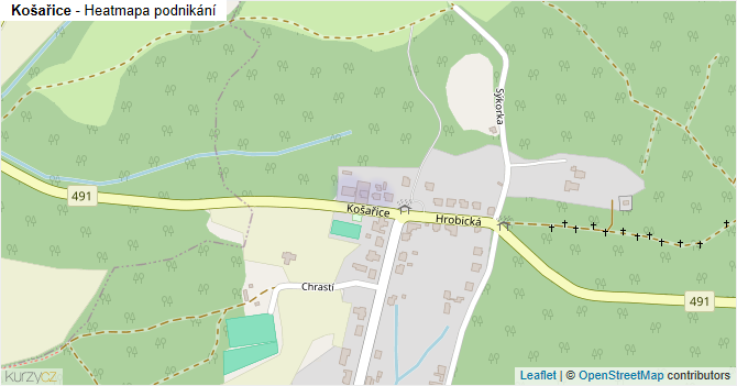 Košařice - mapa podnikání