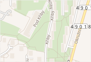 Křiby v obci Zlín - mapa ulice