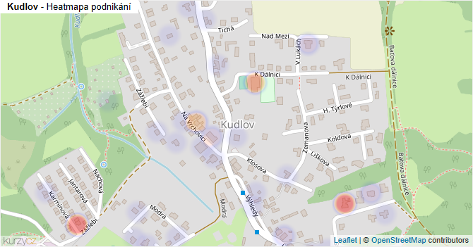 Kudlov - mapa podnikání