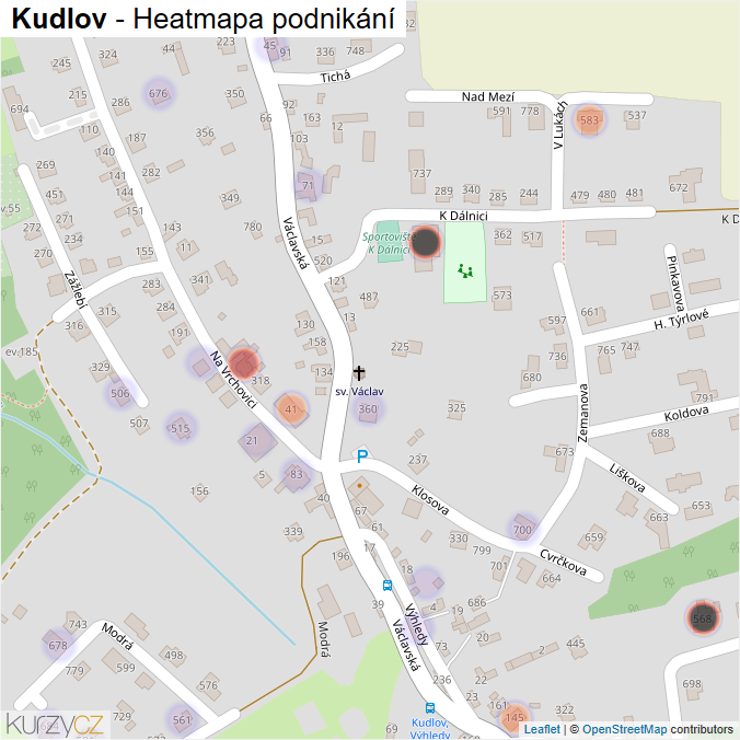 Mapa Kudlov - Firmy v části obce.