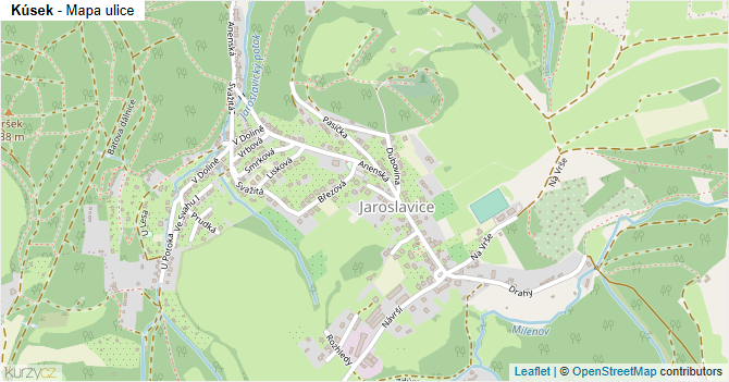 Kúsek - mapa ulice
