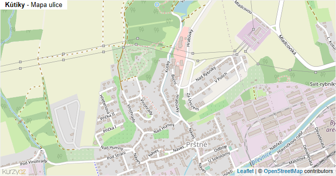 Kútíky - mapa ulice