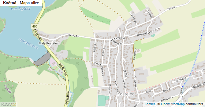 Květná - mapa ulice