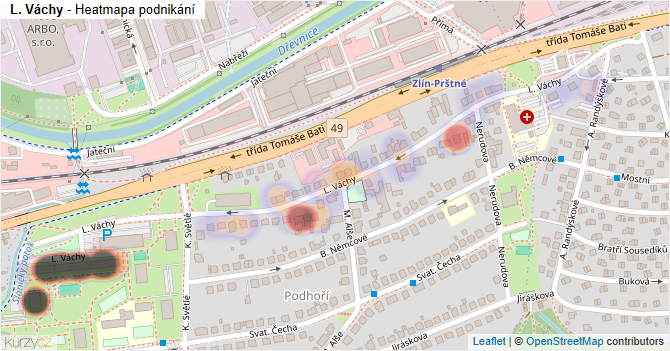L. Váchy - mapa podnikání