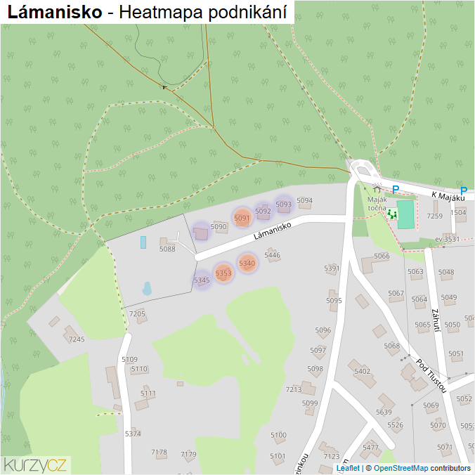 Mapa Lámanisko - Firmy v ulici.