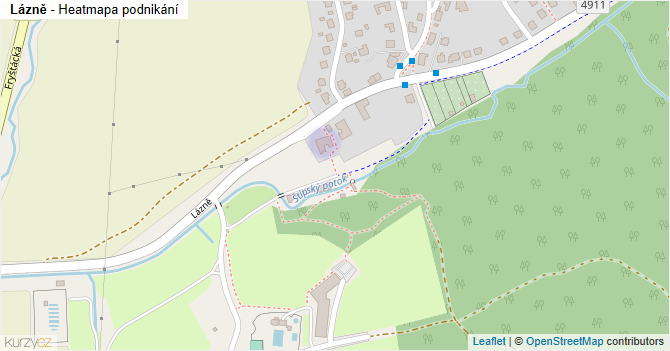 Lázně - mapa podnikání
