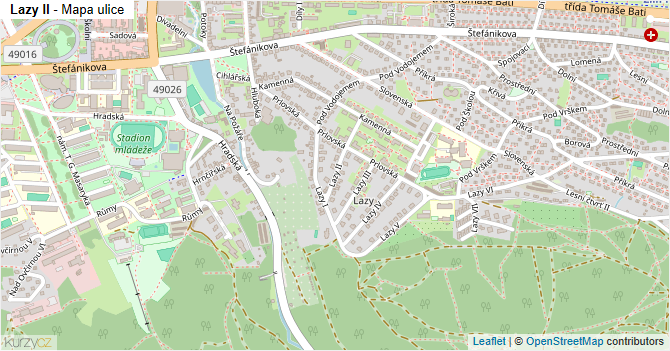 Lazy II - mapa ulice