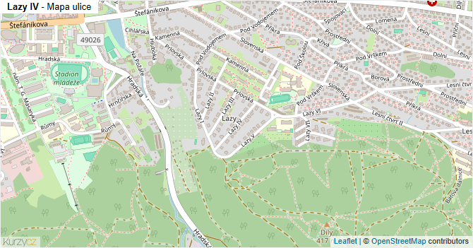 Lazy IV - mapa ulice
