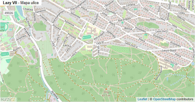 Lazy VII - mapa ulice