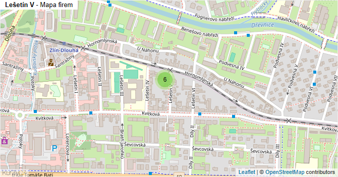 Lešetín V - mapa firem