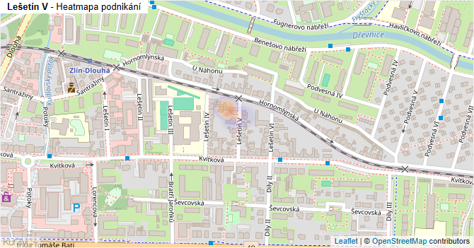 Lešetín V - mapa podnikání