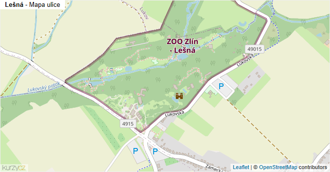 Lešná - mapa ulice