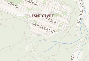 Lesní čtvrť III v obci Zlín - mapa ulice