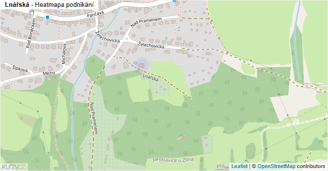 Lnářská - mapa podnikání