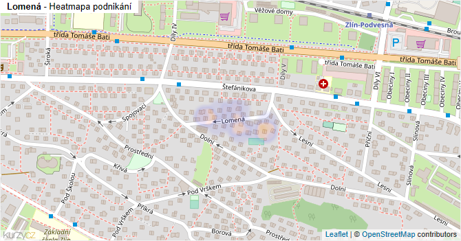Lomená - mapa podnikání