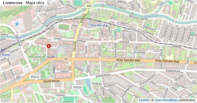 Lorencova - mapa ulice