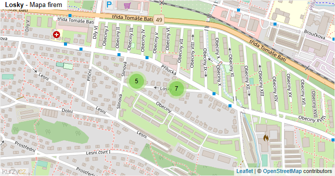Losky - mapa firem