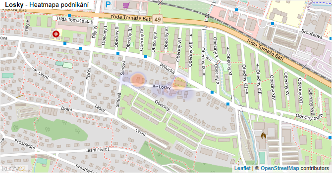 Losky - mapa podnikání