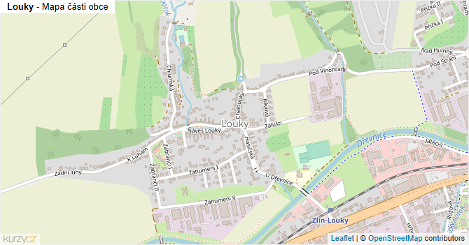 Louky - mapa části obce