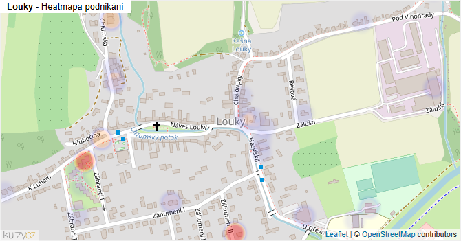 Louky - mapa podnikání