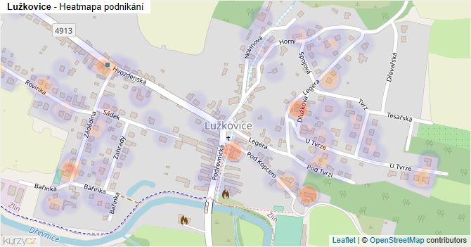 Lužkovice - mapa podnikání
