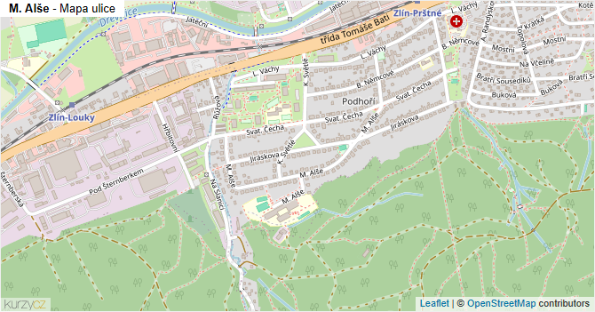 M. Alše - mapa ulice