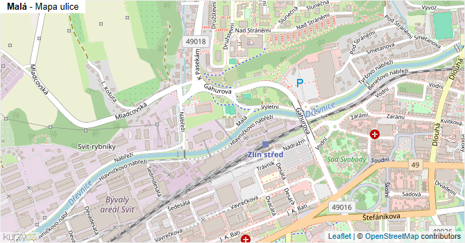 Malá - mapa ulice