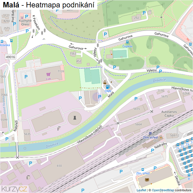 Mapa Malá - Firmy v ulici.