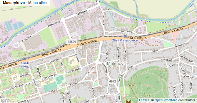 Masarykova - mapa ulice