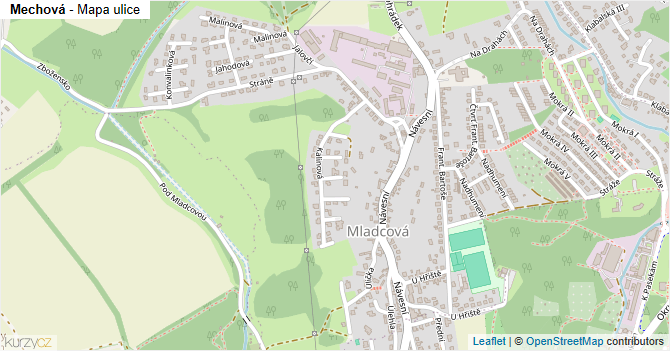 Mechová - mapa ulice