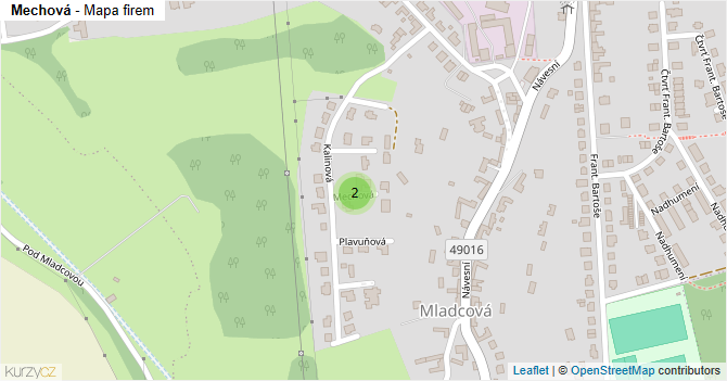 Mechová - mapa firem