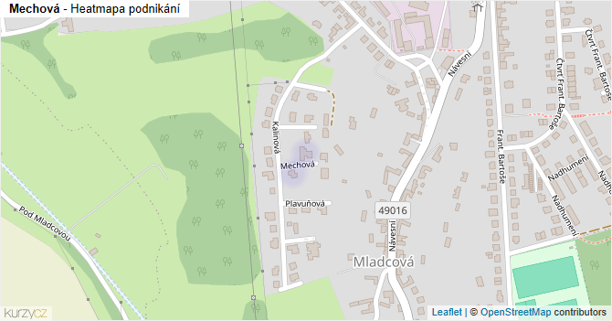 Mechová - mapa podnikání
