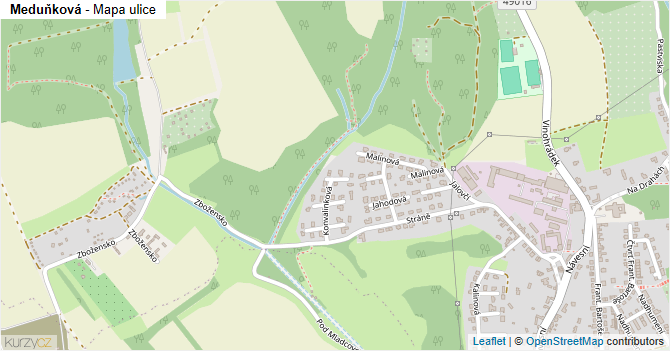Meduňková - mapa ulice