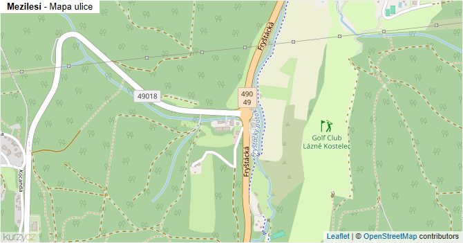 Mezilesí - mapa ulice