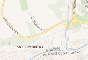 Mladcovská v obci Zlín - mapa ulice