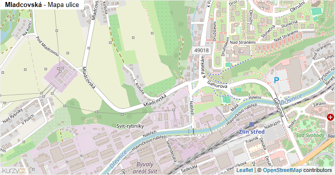 Mladcovská - mapa ulice