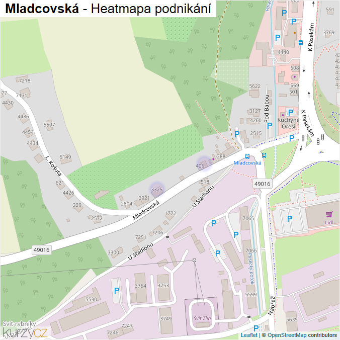 Mapa Mladcovská - Firmy v ulici.
