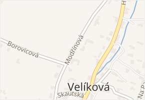 Modřínová v obci Zlín - mapa ulice