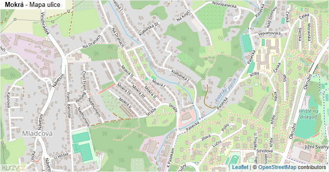 Mokrá - mapa ulice