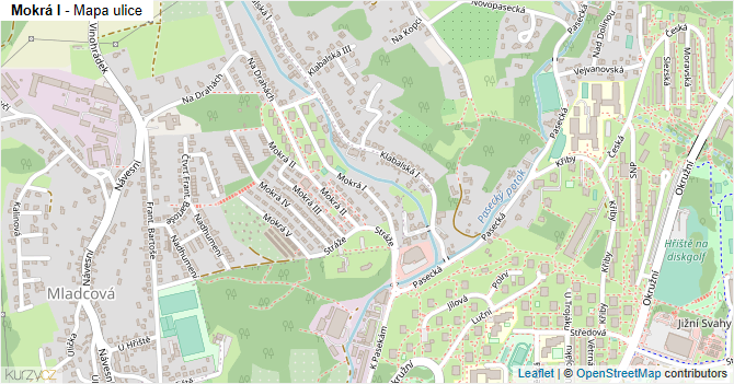 Mokrá I - mapa ulice