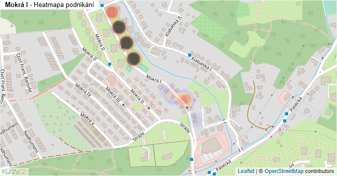 Mokrá I - mapa podnikání