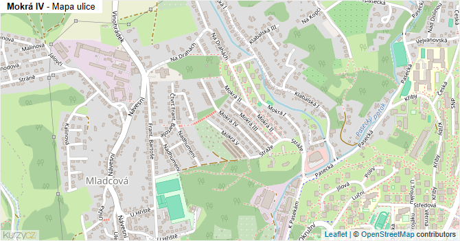 Mokrá IV - mapa ulice