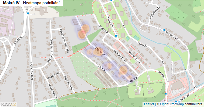 Mokrá IV - mapa podnikání