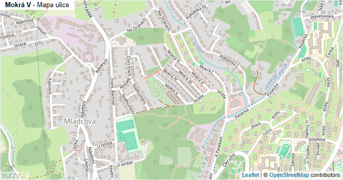 Mokrá V - mapa ulice