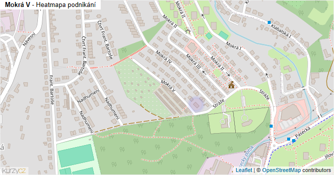 Mokrá V - mapa podnikání