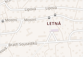 Mostní v obci Zlín - mapa ulice