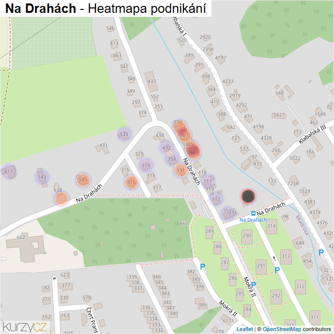 Mapa Na Drahách - Firmy v ulici.