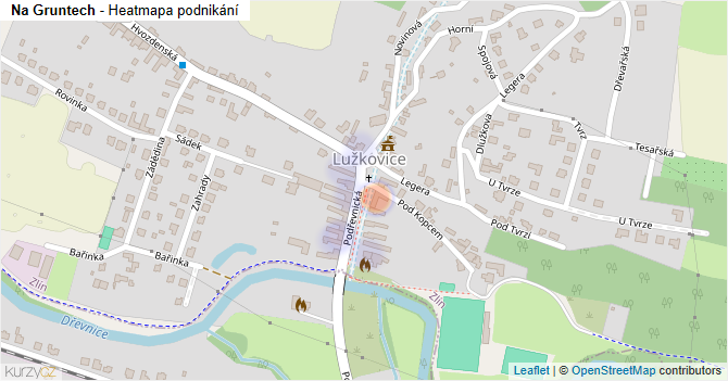 Na Gruntech - mapa podnikání